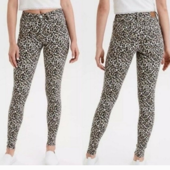 AMERICAN EAGLE next level stretch animal print jeans PLUS SIZE - Picture 1 of 11
